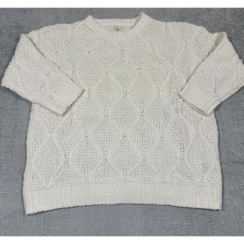 Pol Sweater‎ Womens Small Ivory Chunky Knit Boho Oversized